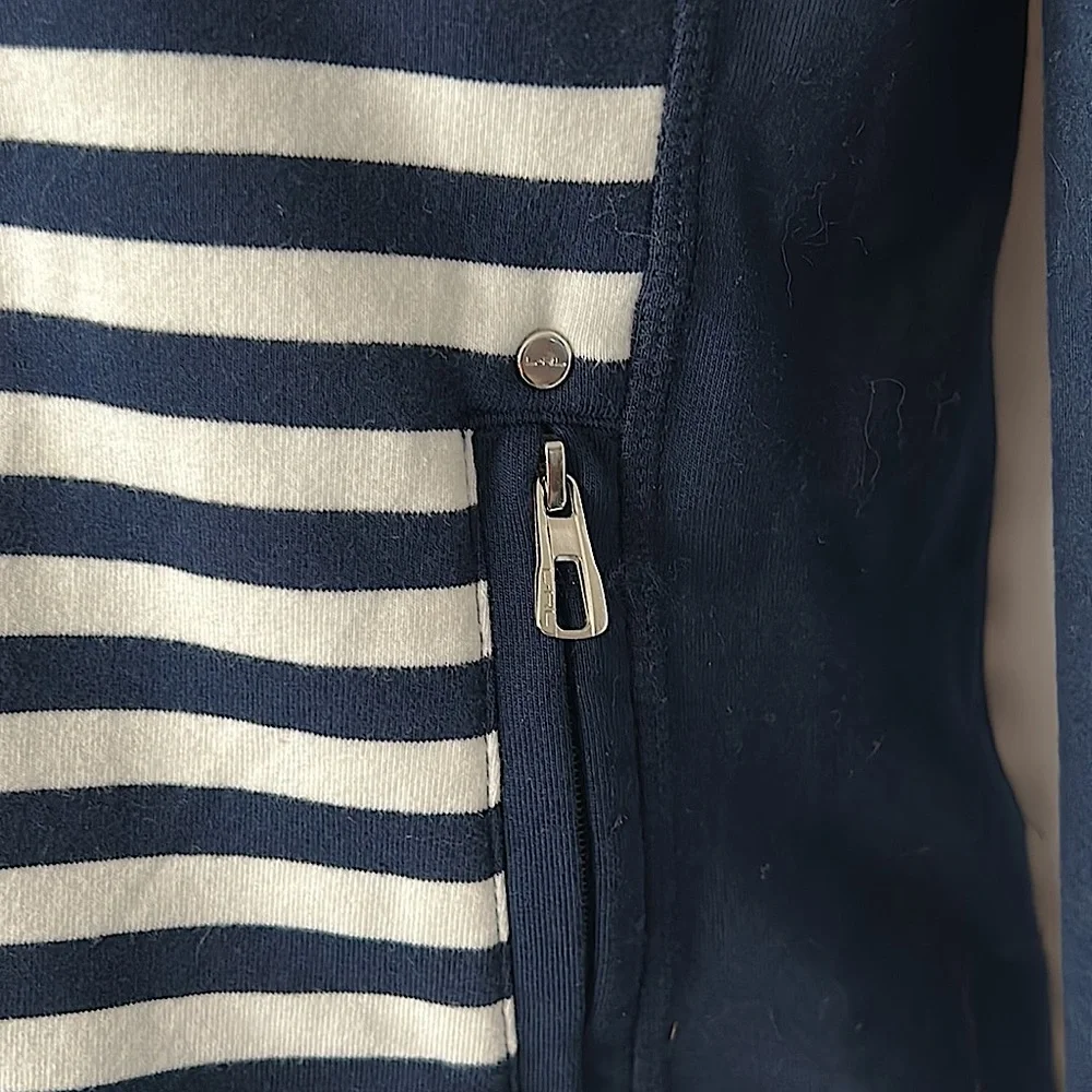 Lauren Ralph Lauren NWT Navy/White Striped Full Zip Jacket Coat **Size XS**🌺🌺 - Picture 5 of 6